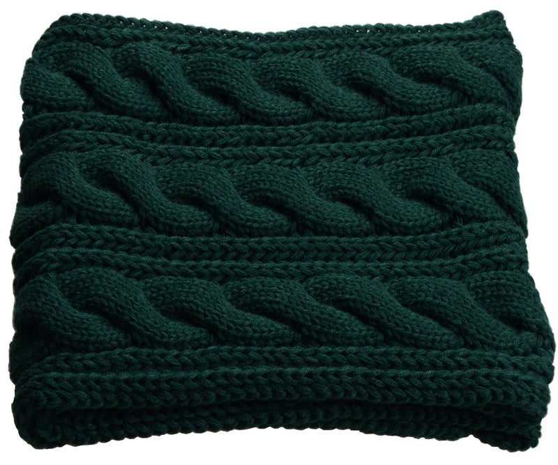 NEOSAN Womens Thick Ribbed Knit Winter Infinity Circle Loop Scarf Twist Dark Green - Image 3